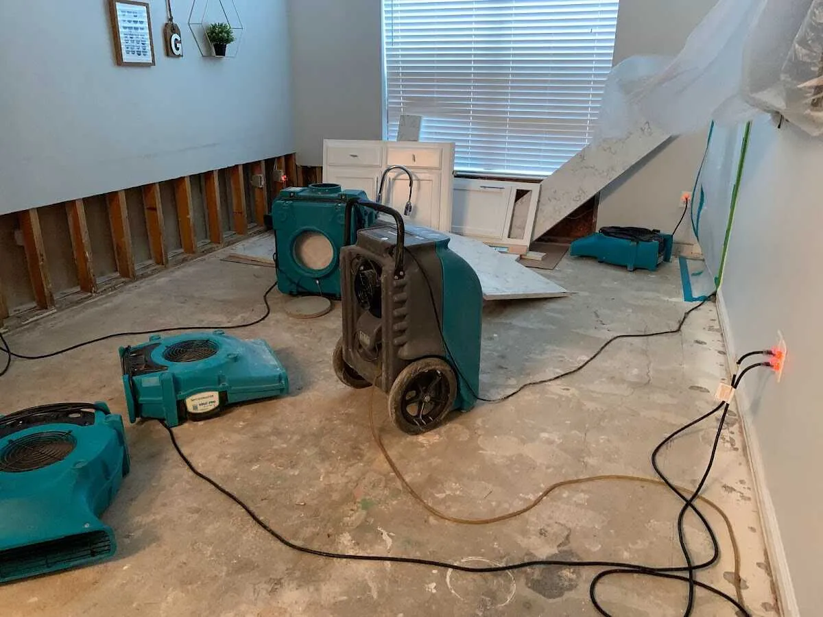Dehumidifier in flood-cut room for Water Extraction & Removal in Edna
